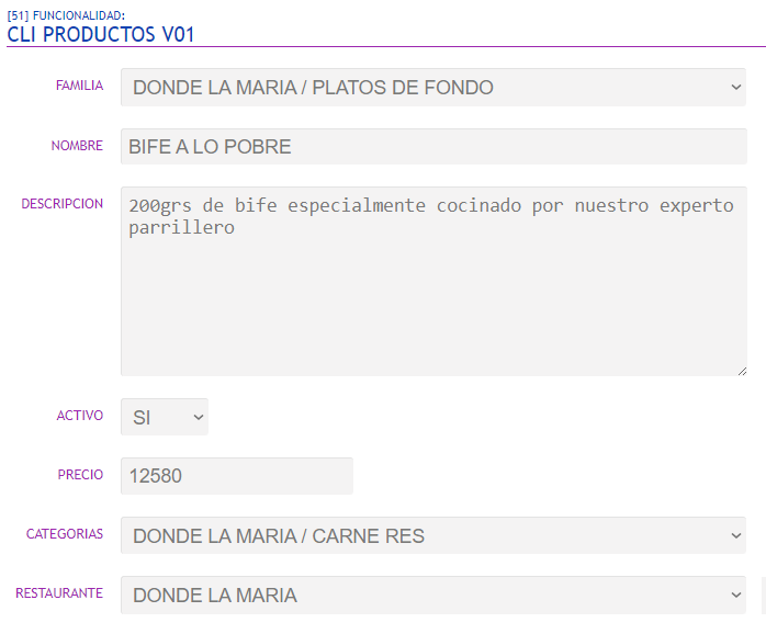 Ingresar productos y clasificarlos en su carta qr