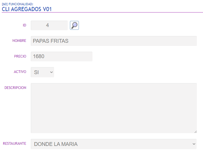 Ingresar agregados a su carta qr
